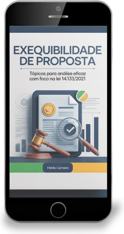 Guia digital de exequibilidade de proposta aberto em um celular